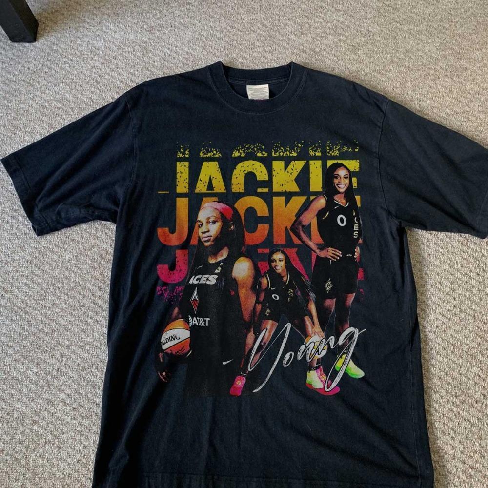Jackie Young - LVegAces  Unisex Black T-Shirt